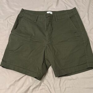 H&M Khaki Green Regular Fit Shorts